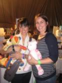 Constance Zimmer & her sister with Keepsake Patchwork Bears
